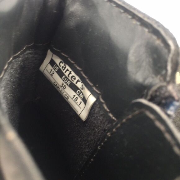 Carter's Heart Print Ankle Boots Size 12 Toddler Gray Gold Booties Kids Girls - Picture 4 of 9